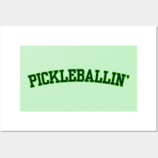 Pickleballin' Athletic College Font Pickleball Lover Posters and Art